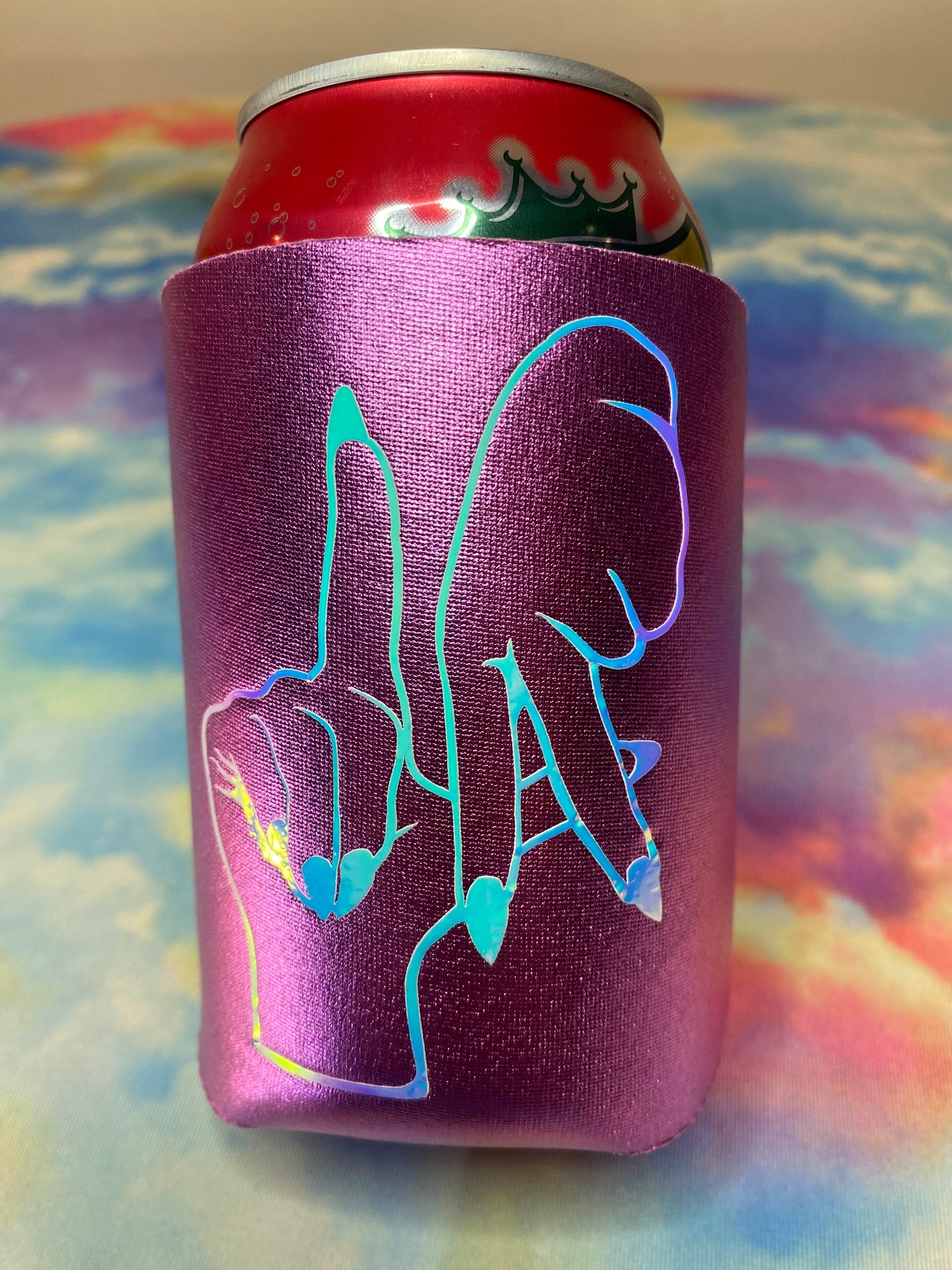 "Pitch Please" Glow-in-the-Dark / Metallic Pink Koozie