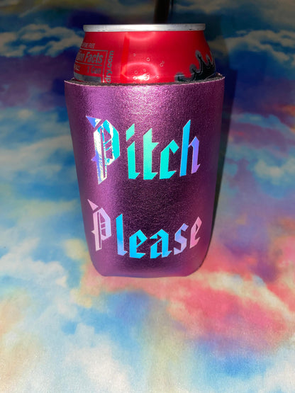 "Pitch Please" Glow-in-the-Dark / Metallic Pink Koozie